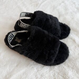 UGG Fluff Yeah Slide Slippers Black Women’s Size 7